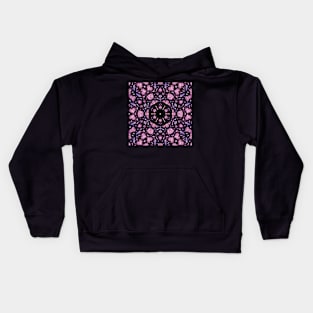 Crystal Hearts and Flowers Valentines Kaleidoscope pattern (Seamless) 1 Kids Hoodie